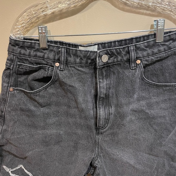 Abrand Jeans High Rise Black Gray Jean Denim Shorts - Picture 5 of 11
